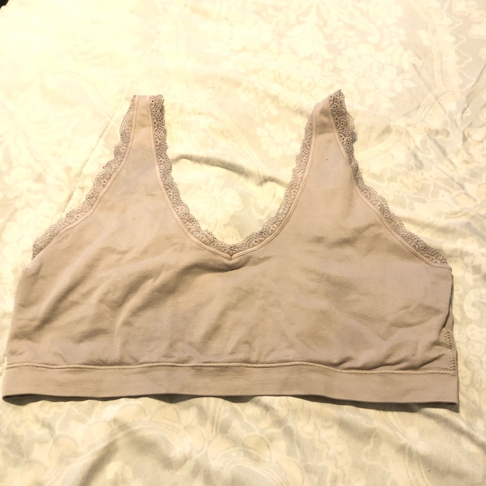 Pink Nude Stretch Bra with Racerback Hook on Back
